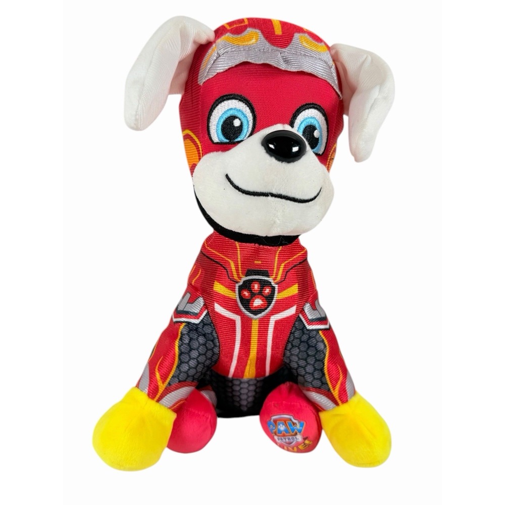 Nickelodeon PAW Patrol Marshall Mighty Pups Plush Dog‎ Red Gray Small Washable